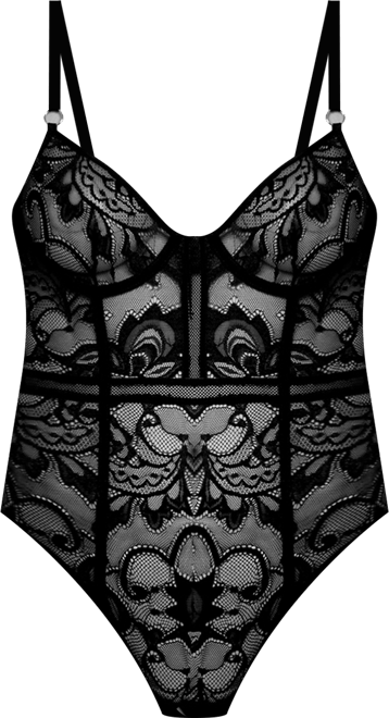 Women's Gabriel Embroidered Lace and Mesh Bodysuit