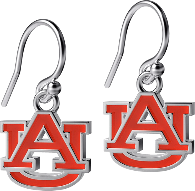 Women's  Auburn Tigers Silver-Tone Enamel Dangle Earrings