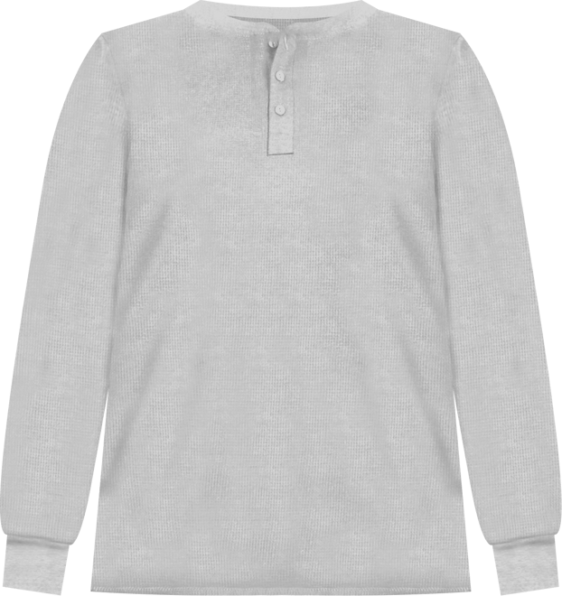 Women's Oversize Loose Fitting Waffle-Knit Henley Thermal Sweater