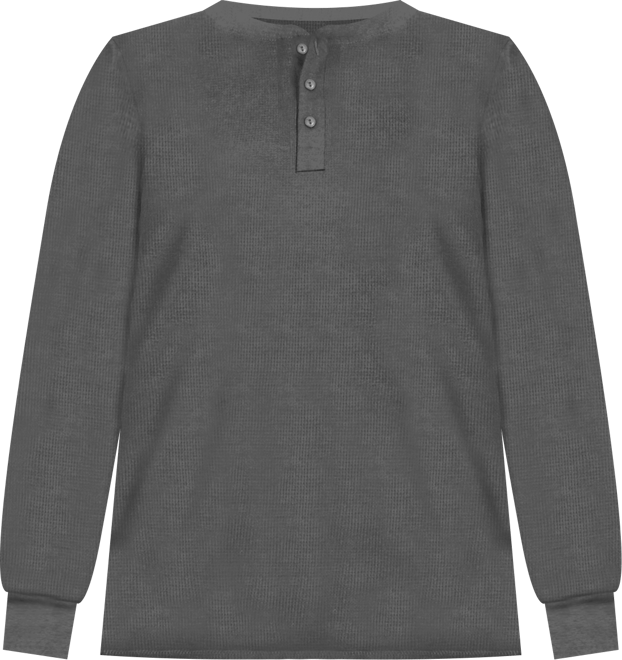 Women's Oversize Loose Fitting Waffle-Knit Henley Thermal Sweater