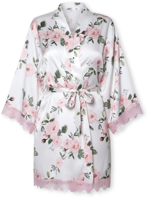 Women's Willow Satin with Lace Robe