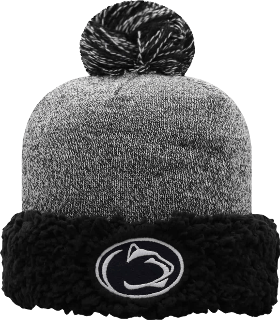 Women's  Black Penn State Nittany Lions Snug Cuffed Knit Hat with Pom