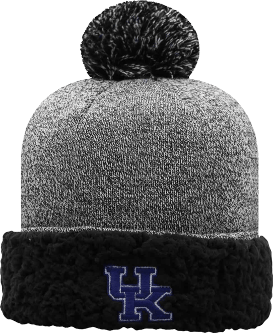 Women's  Black Kentucky Wildcats Snug Cuffed Knit Hat with Pom