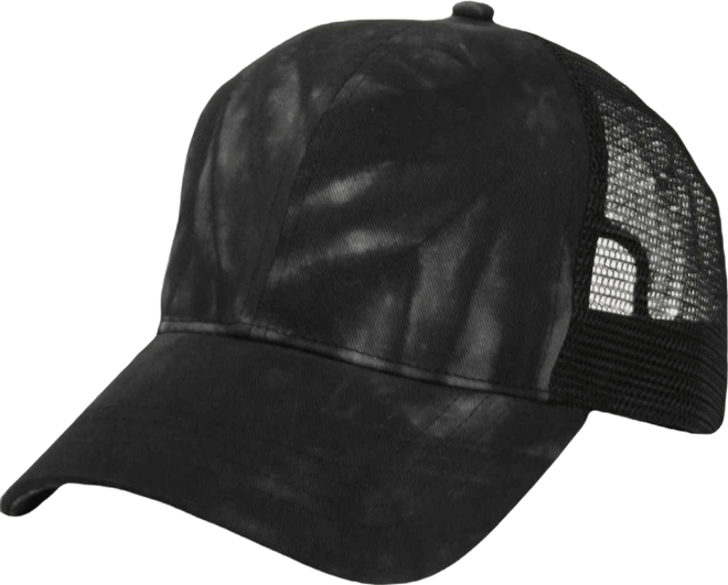 Women's Ponytail Messy Buns Tie Dye Truck Mesh Ponycap Hat