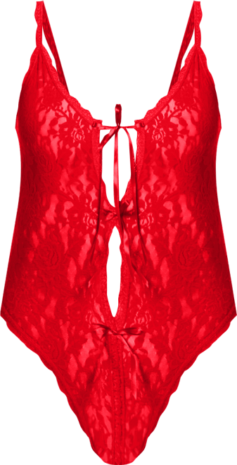 Women's oh Signature Lace Crotchless Teddy Lingerie