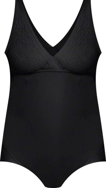 Women's Sheer Stripe Detail Sculpting Bodysuit