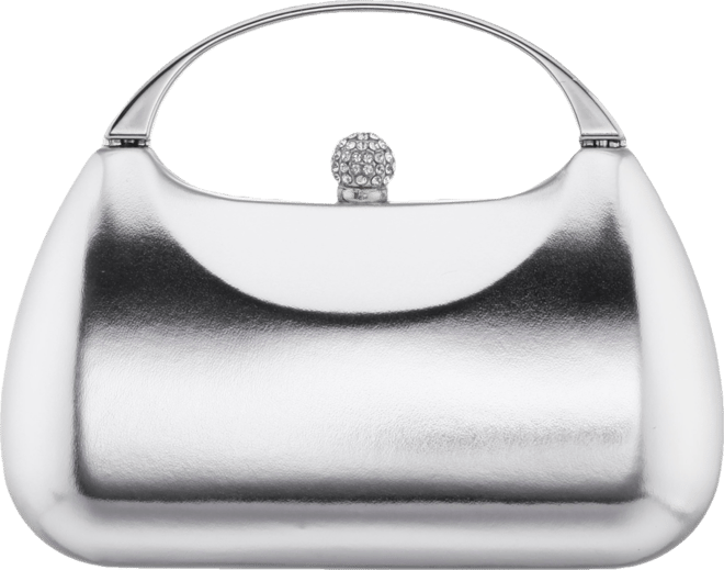 Women's Metallic Minaudiere bag with Metal Handle