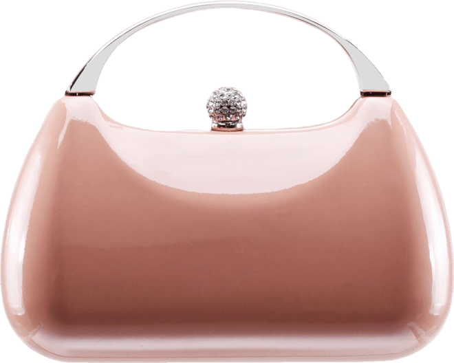 Women's Metallic Minaudiere bag with Metal Handle