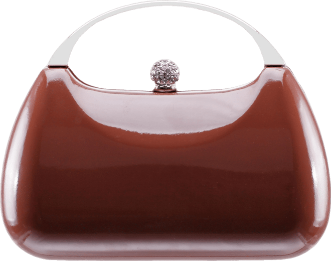 Women's Metallic Minaudiere bag with Metal Handle
