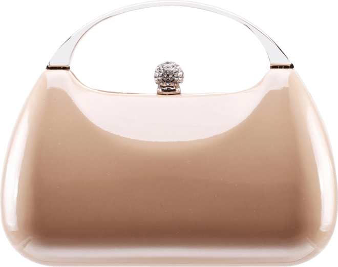 Women's Metallic Minaudiere bag with Metal Handle
