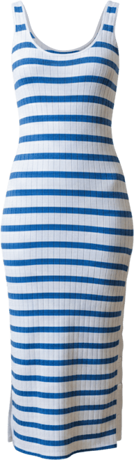 Women's Sleeveless Rib Knit Sweater Maxi Dress with Button Slit