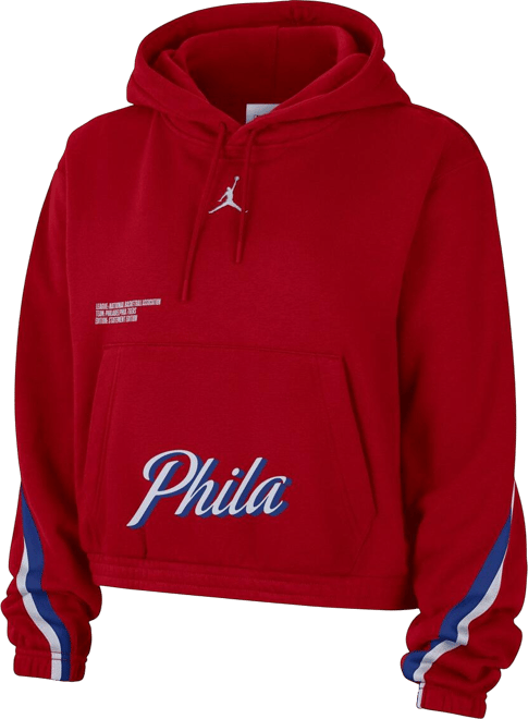 Women's  Red Philadelphia 76ers Courtside Statement Edition Pullover Hoodie