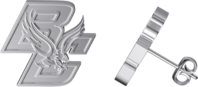Women's  Boston College Eagles Team Logo Silver Post Earrings