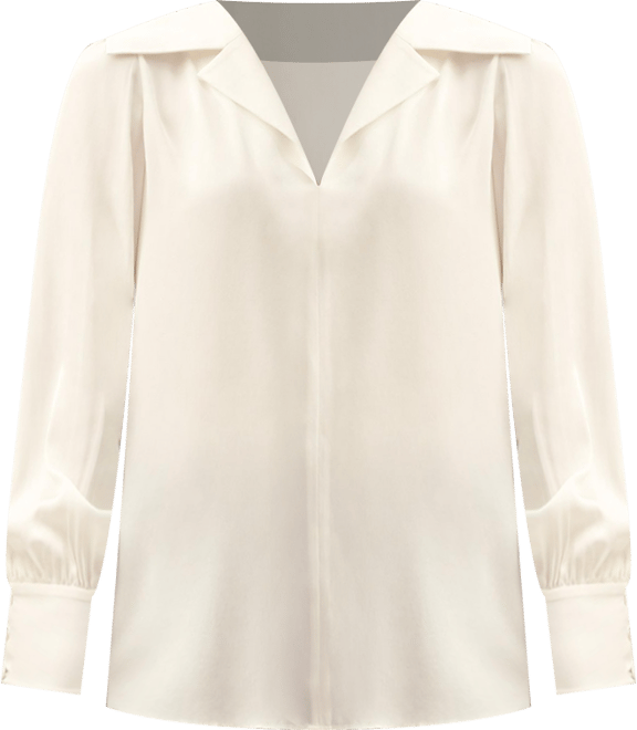 Women's The Cervina V Neck Silk Blouse