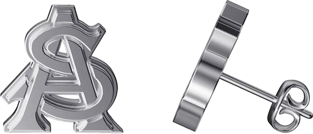 Women's  Arizona State Sun Devils Team Logo Silver Post Earrings