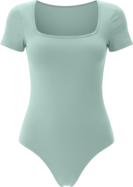 Women's Square Neck Basic Bodysuit Top
