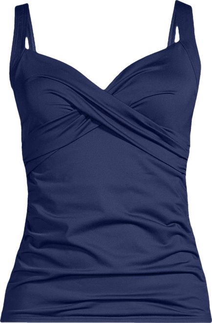 Women's V-Neck Wrap Underwire Tankini Swimsuit Top