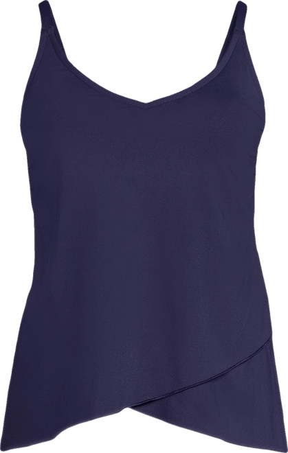 Women's Long Torso Tulip Hem Tankini Top