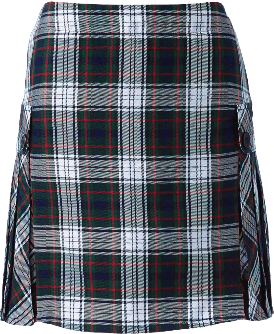 Women's School Uniform Side Pleat Plaid Skort Above the Knee