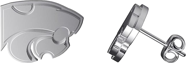 Women's  Kansas State Wildcats Team Logo Silver Post Earrings