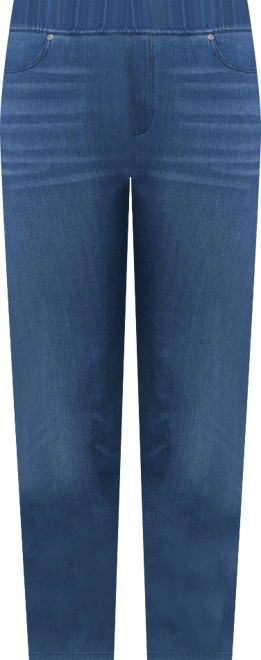 Women's Plus Size Starfish Mid Rise Knit Denim Straight Jeans