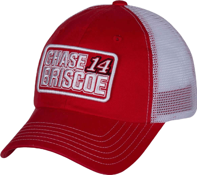 Women's  Red, White Chase Briscoe Name and Number Patch Adjustable Hat