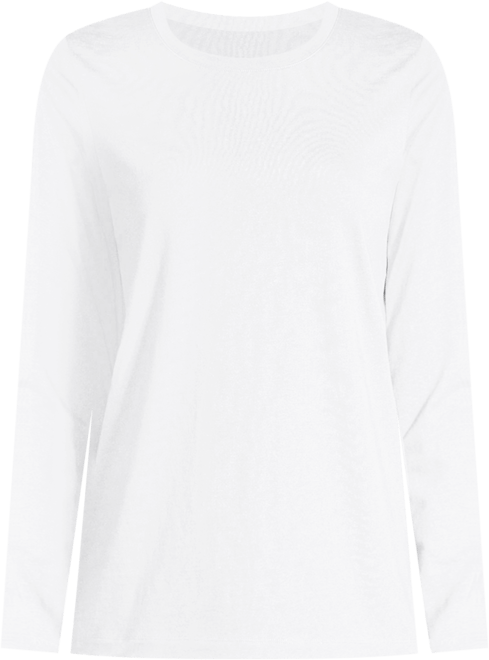 Women's Relaxed Supima Cotton Long Sleeve Crew Neck T-Shirt