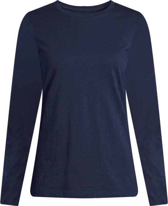 Women's Relaxed Supima Cotton Long Sleeve Crew Neck T-Shirt