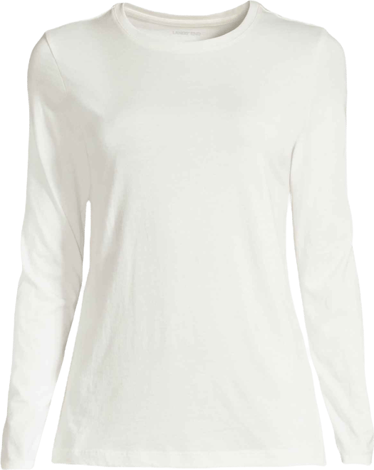 Women's Relaxed Supima Cotton Long Sleeve Crew Neck T-Shirt