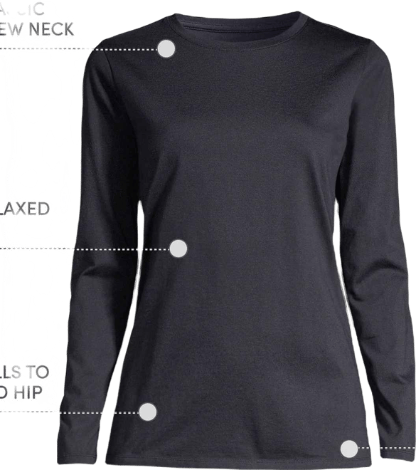 Women's Relaxed Supima Cotton Long Sleeve Crew Neck T-Shirt