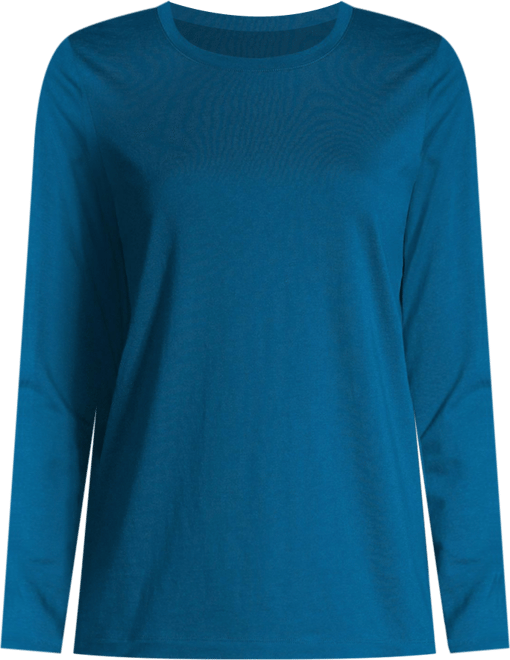 Women's Relaxed Supima Cotton Long Sleeve Crew Neck T-Shirt
