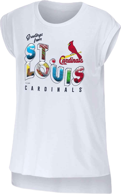 Women's  White St. Louis Cardinals Greetings From T-shirt