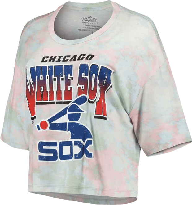 Women's  Threads Chicago White Sox Cooperstown Collection Tie-Dye Boxy Cropped Tri-Blend T-shirt