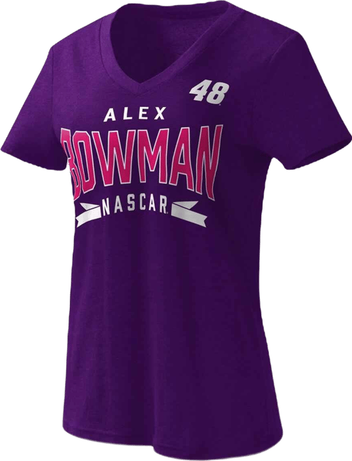 Women's  Purple Alex Bowman Dream Team V-Neck T-shirt