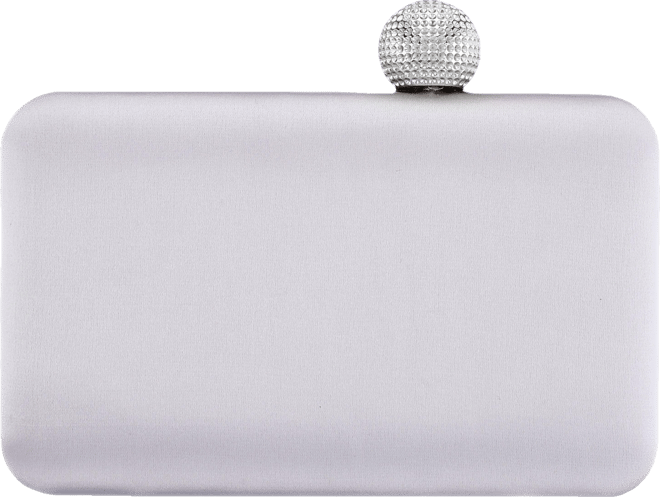 Satin Minaudiere Crystal Clasp Clutch