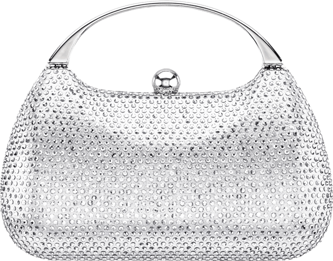 Crystal Minaudiere with Metal Handle