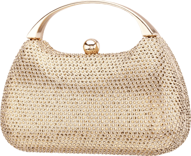 Crystal Minaudiere with Metal Handle