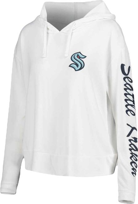 Women's  Cream Seattle Kraken Accord Hacci Long Sleeve Hoodie T-shirt