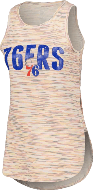 Women's  White Philadelphia 76ers Sunray Tank Top
