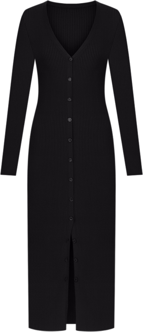 Women's Knitted Maxi Dress With Buttons