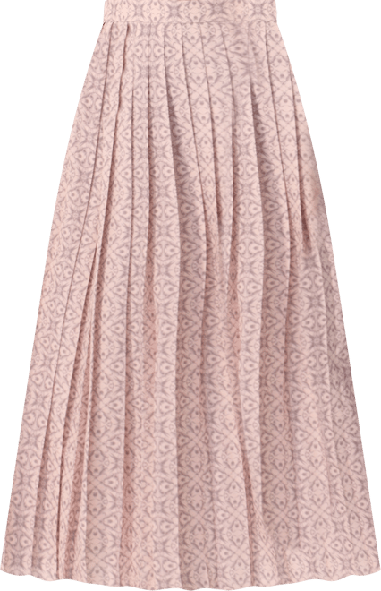 Women's Print Box Pleat Maxi Skirt