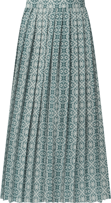 Women's Print Box Pleat Maxi Skirt