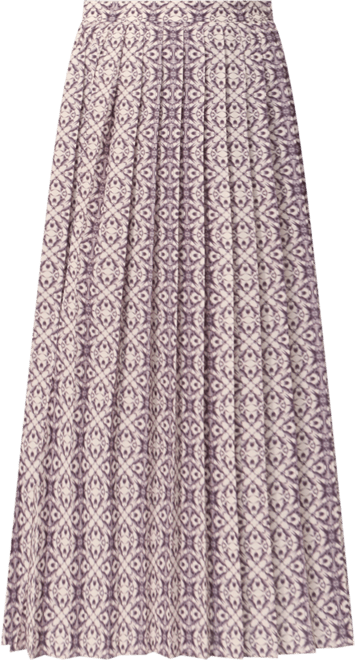 Women's Print Box Pleat Maxi Skirt