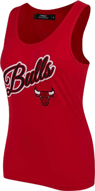 Women's  Red Chicago Bulls Script Tank Top