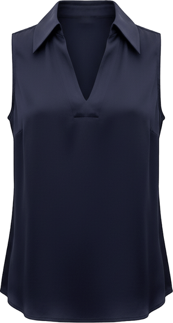 V-Neck Sleeveless Silk Violet Blouse For Women