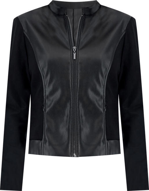 Ak Anne Klein Petite Mandarin-Collar Zip-Up Jacket