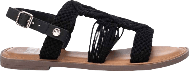 Women's Braided Strap Flat Sandals By , Black