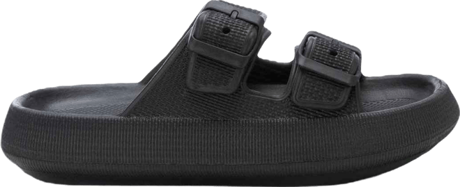 Women's Rubber Flat Sandals By , Black