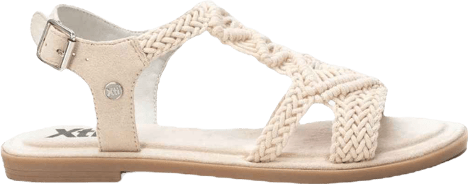 Women's Braided Strap Flat Sandals By , Light Beige