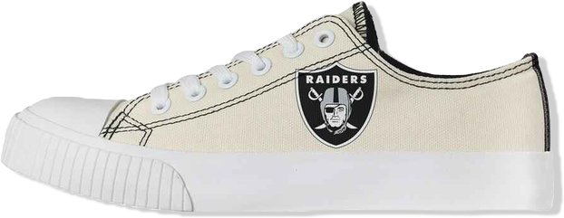 Women's  Cream Las Vegas Raiders Low Top Canvas Shoes